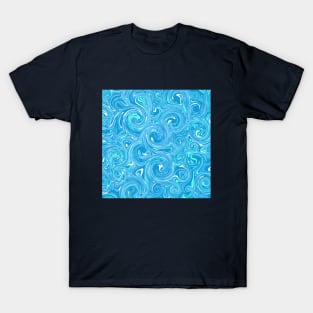 Abstract Liquid Circle -Blue Water T-Shirt